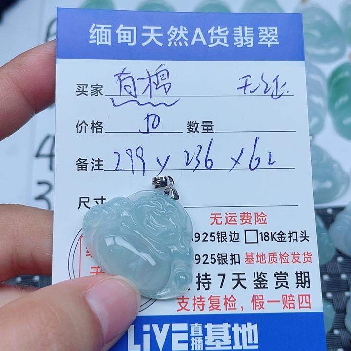 吊坠(不含链)银S925镶嵌翡翠缅甸a货翡翠