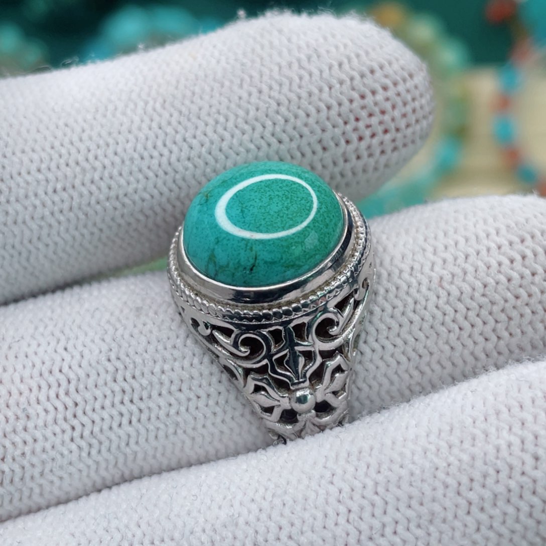 银S925镶嵌绿松石珠宝奇石