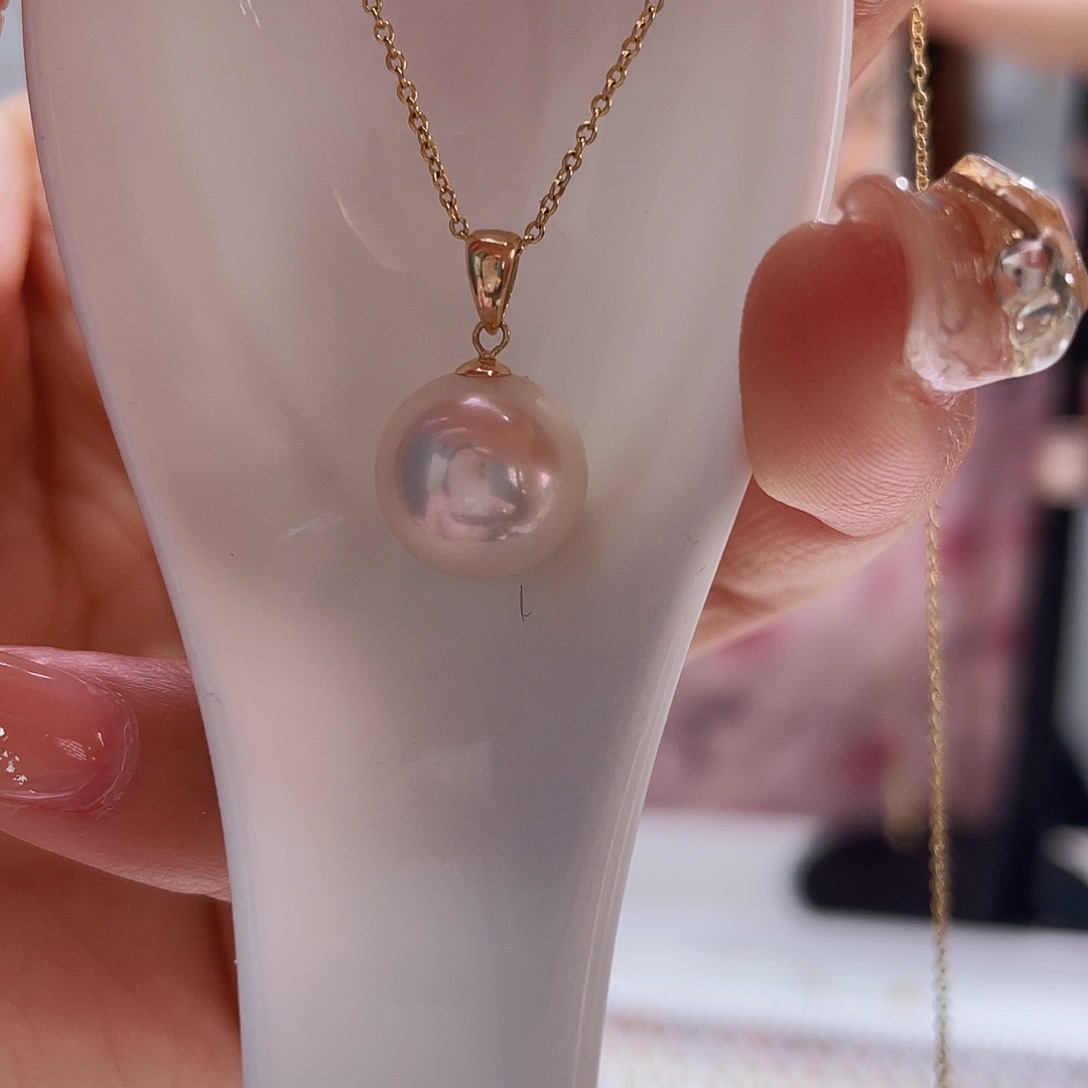 淡水珍珠项链18K金镶嵌