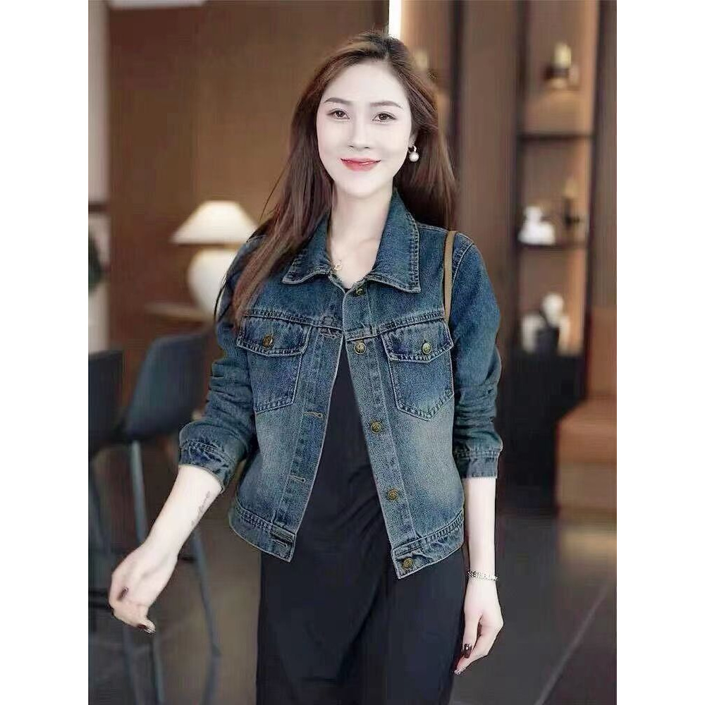 春秋新款牛仔外套女复古小个子时尚休闲百搭短款修身显瘦夹克上衣