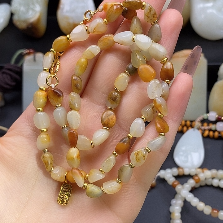 和田玉银S925镶嵌项链