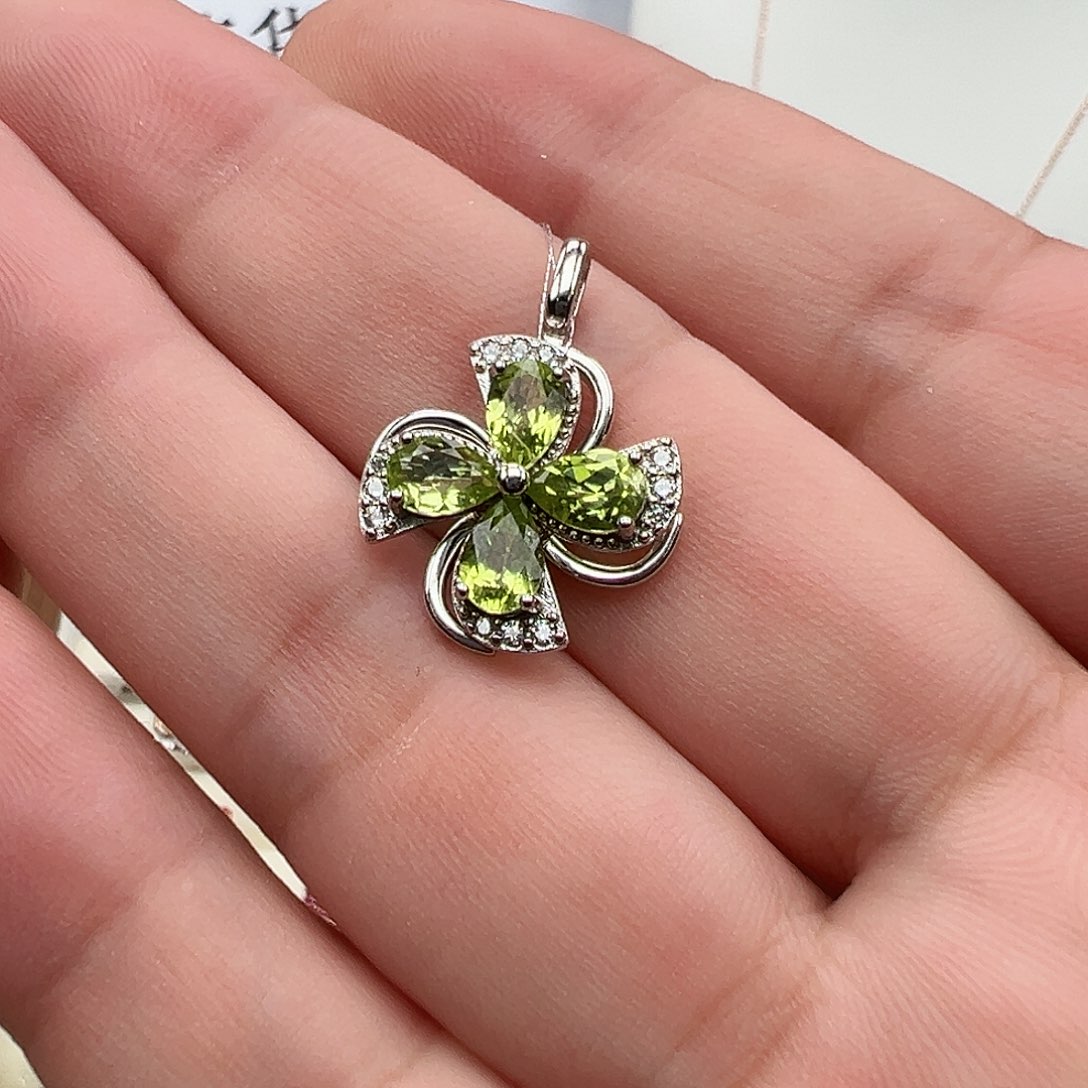 银S925镶嵌颈饰橄榄石6