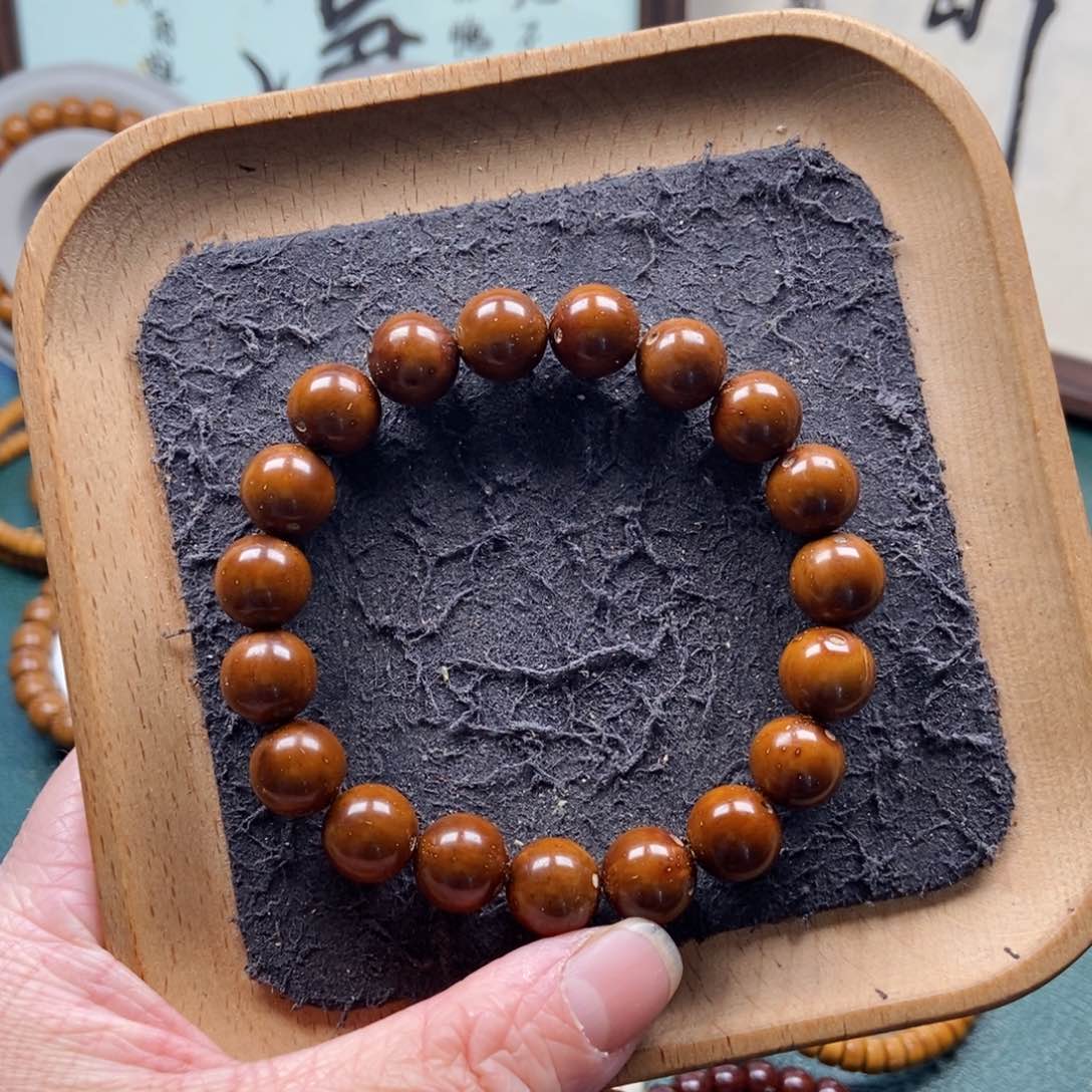 紫金鼠手串11mm光珠半实心