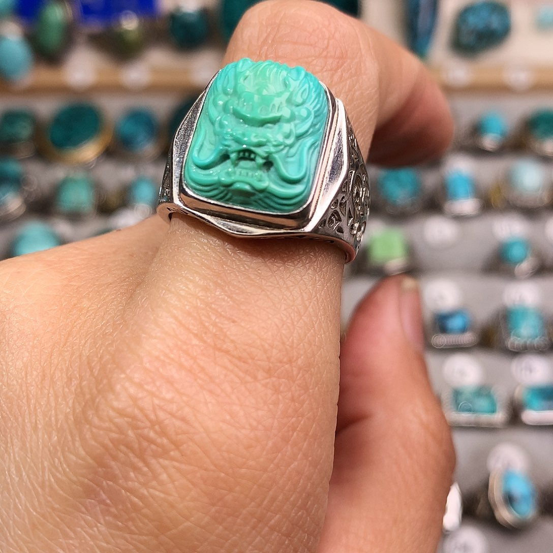 绿松石挂件银S925镶嵌