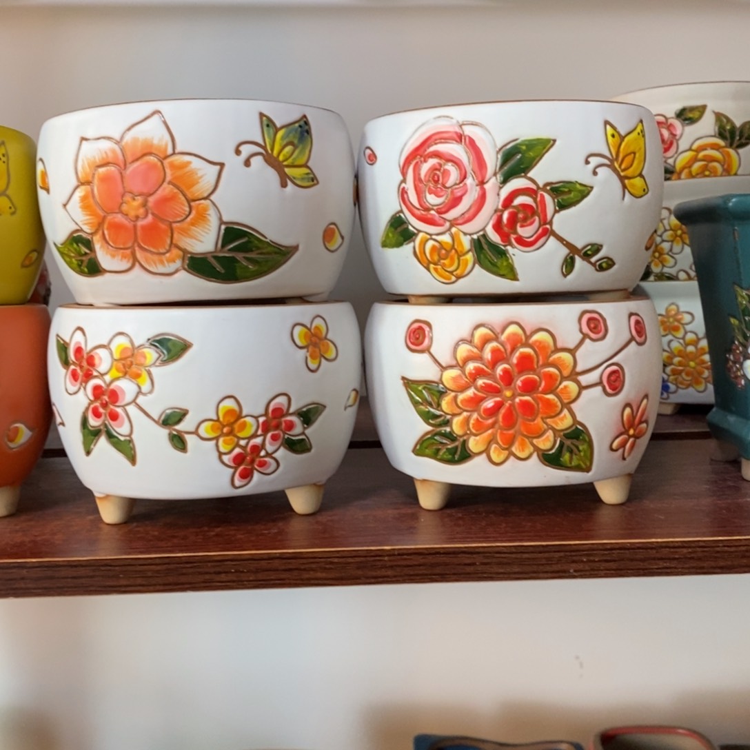 红陶韩式多肉植物花盆