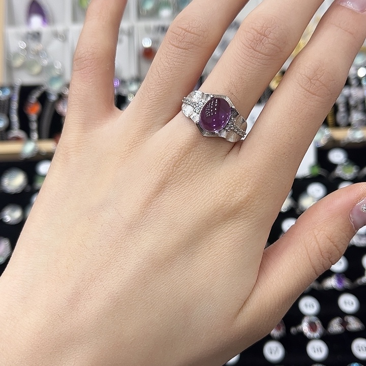 紫晶银S925镶嵌戒指