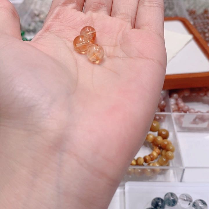手串未镶嵌水晶黄水单珠三颗