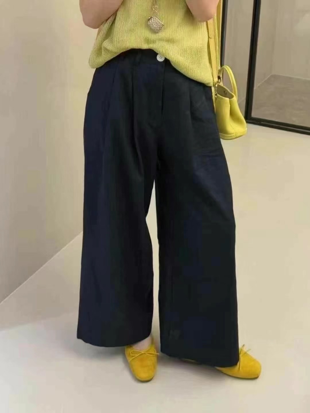 棉麻防蚊九分裤夏季直筒裤宽松万能腰休闲裤时尚百搭黑色