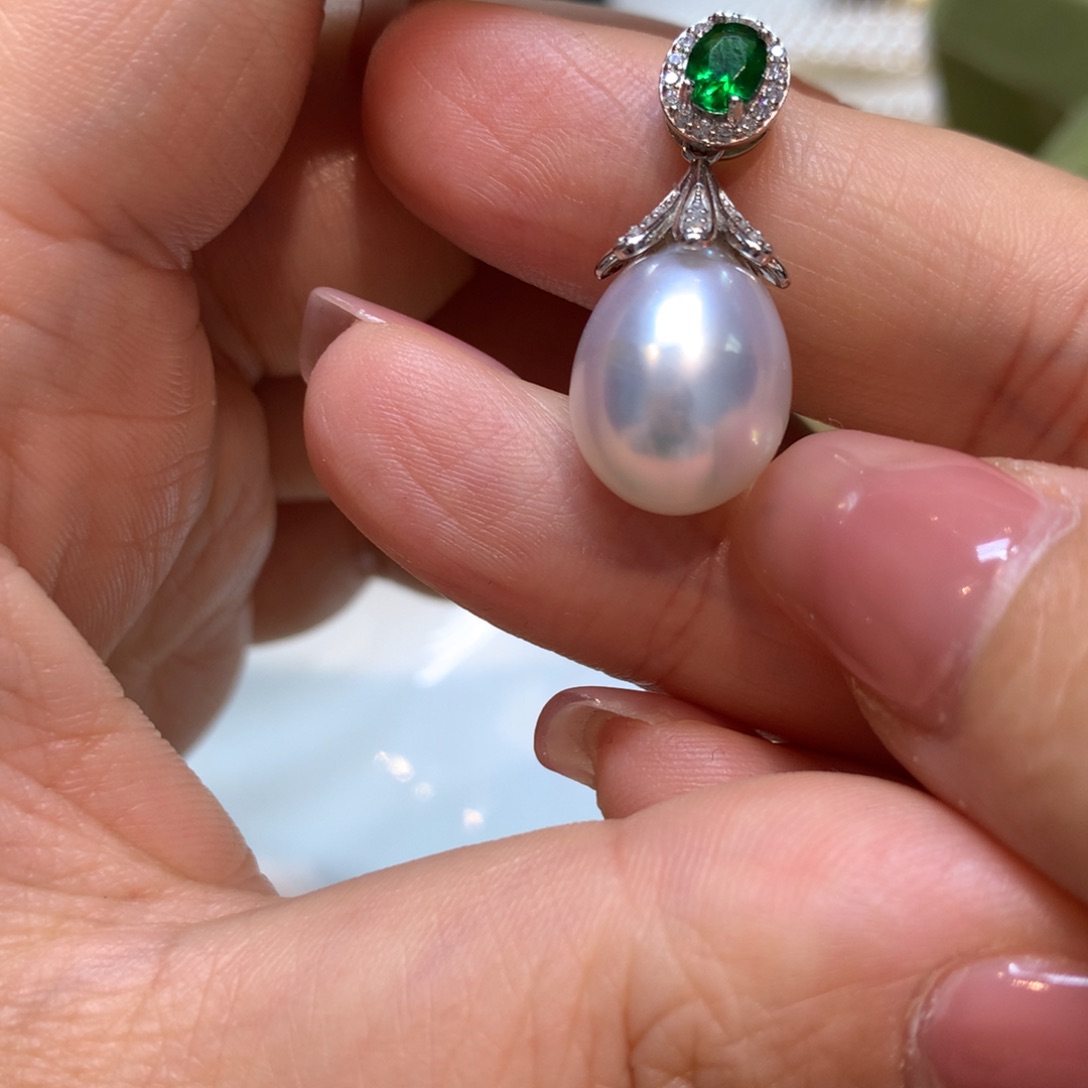 海水珍珠颈饰银S925镶嵌