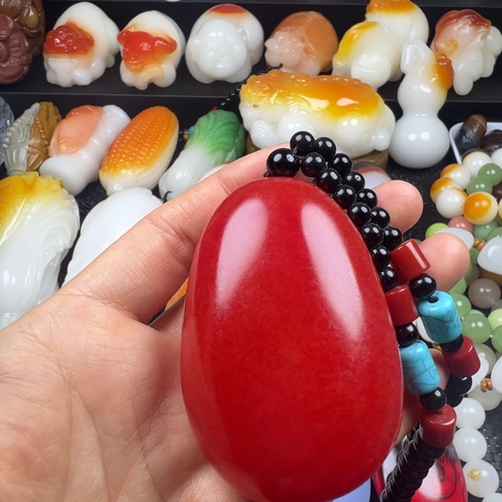 新疆戈壁五彩石金丝