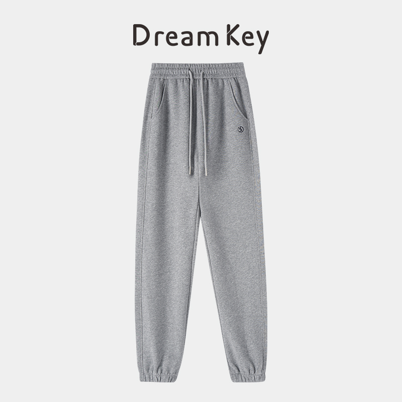 DK运动宽松九分裤中腰束脚时尚显瘦简约百搭松紧健身休闲裤5201