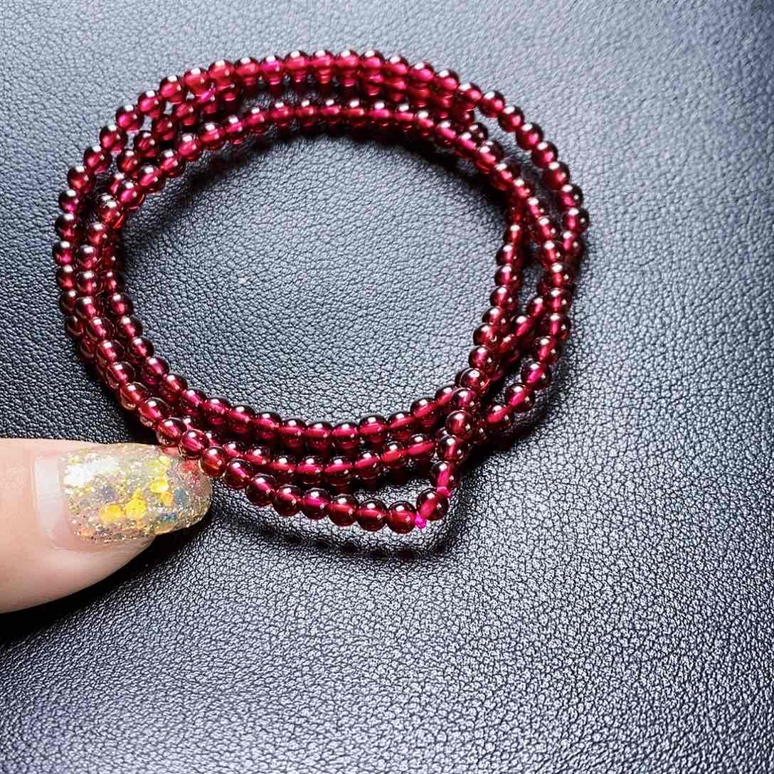 石榴石手链未镶嵌4.0 3圈毕业级