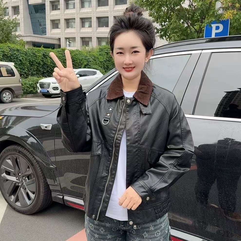 2025早秋新款外套男休闲外套百搭男款皮夹克春秋款新款8869-523