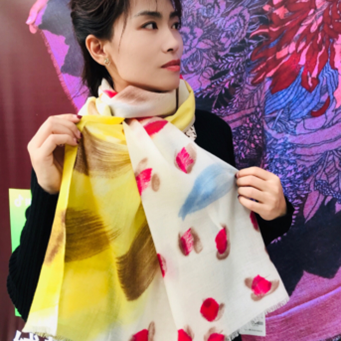 80支澳毛手绘系列多功能大披肩
