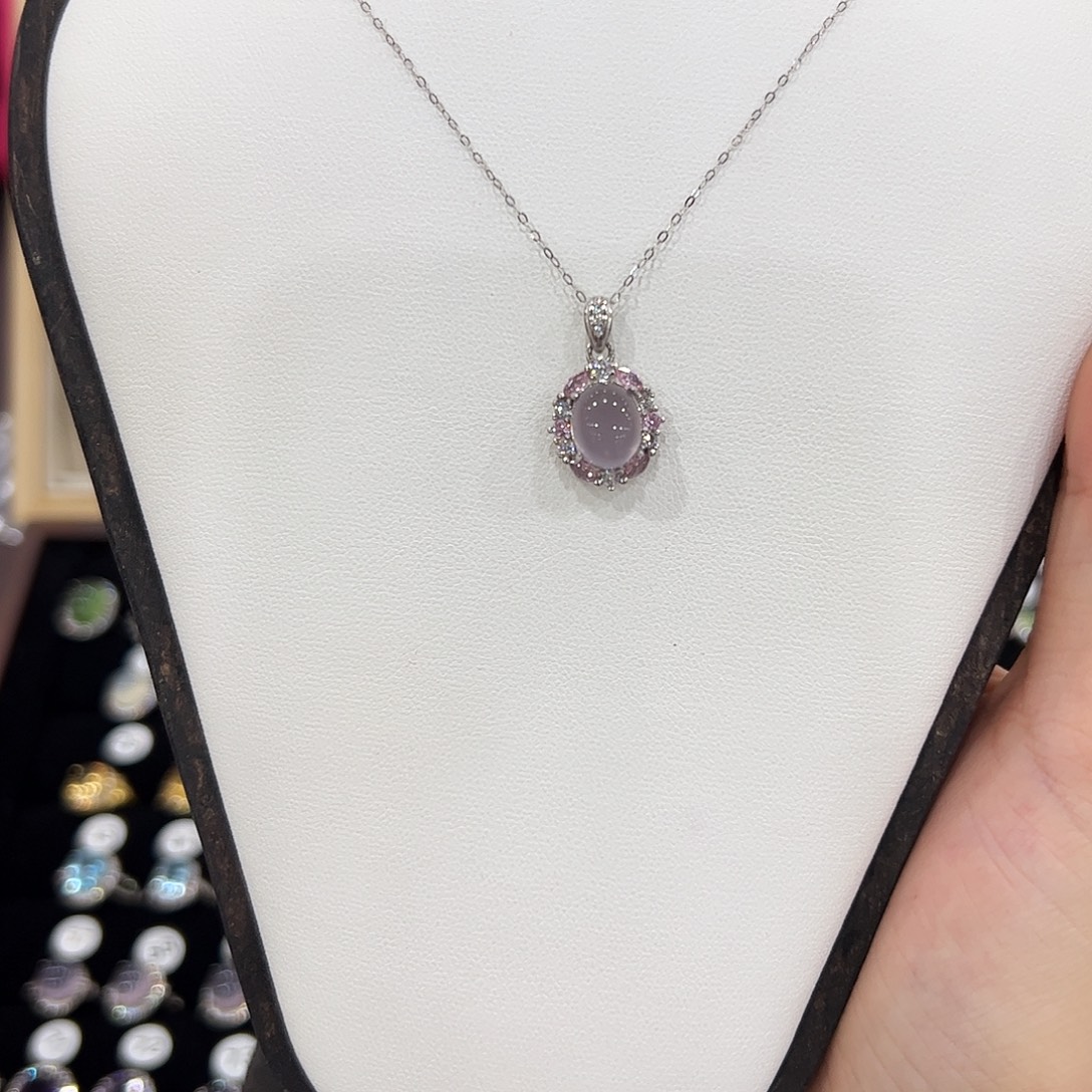 鑫***鸣吊坠银S925镶嵌萤石