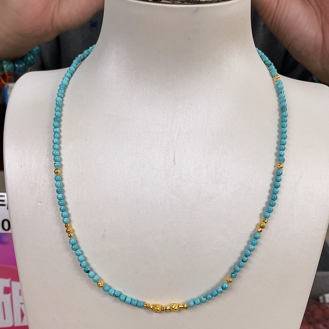 绿松石18K金镶嵌珠宝奇石