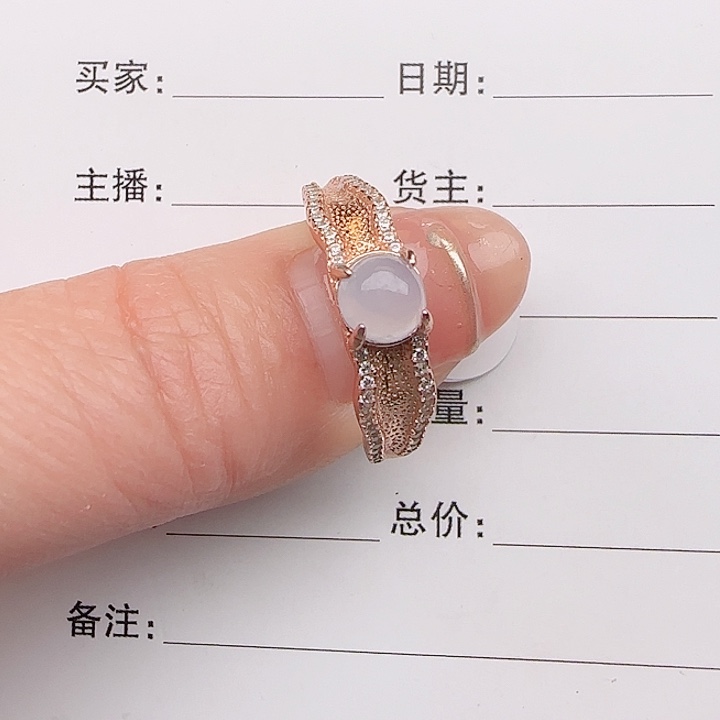翡翠戒指银S925镶嵌缅甸a货翡翠戒指s925银镶