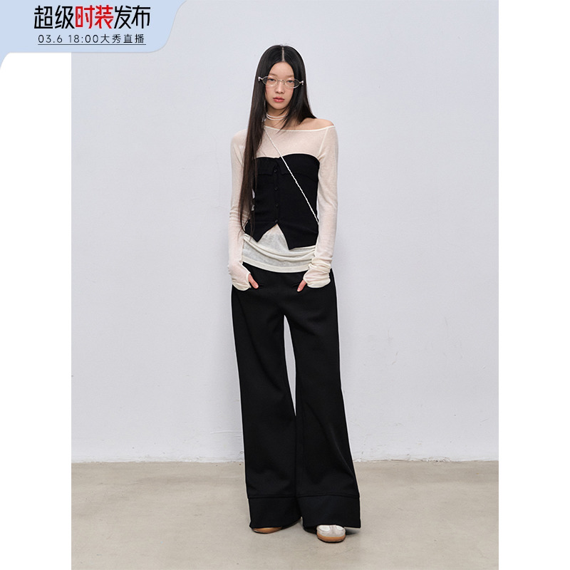 【定时开售7号】LLDC 超级时装发布 宽松休闲开叉阔腿卫裤拖地裤