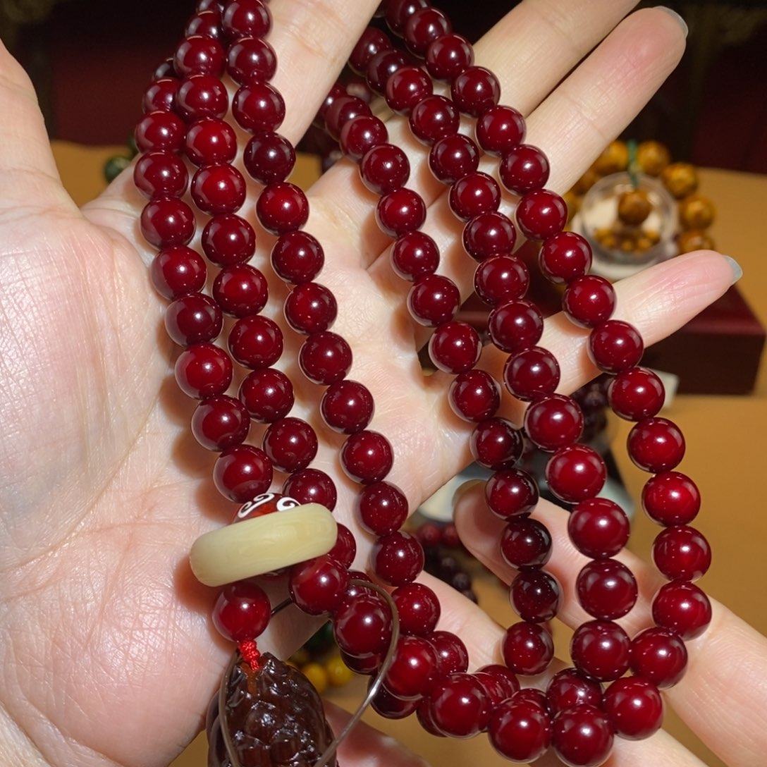 贝壳杉帝王血龙木0.8/108颗千年玉化