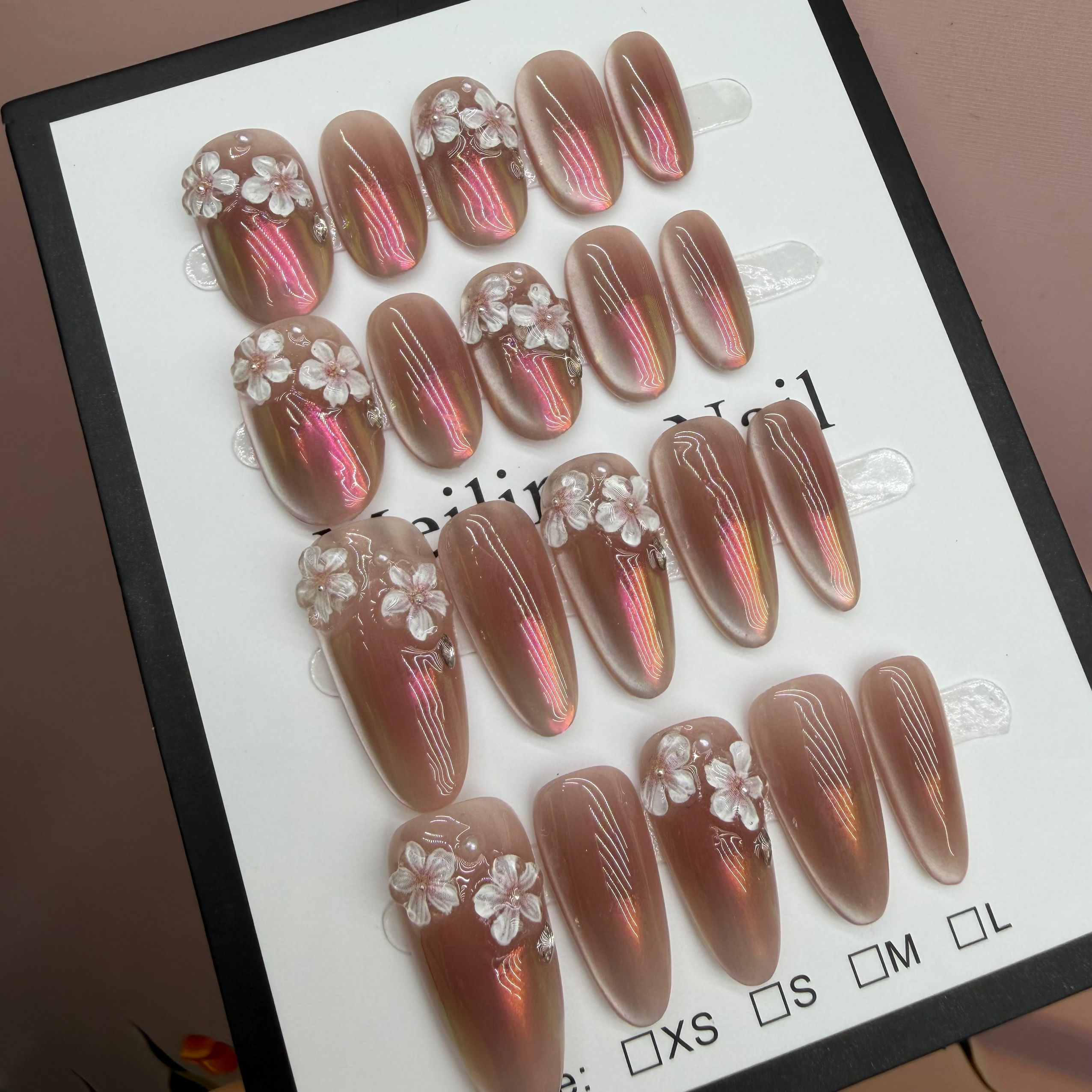 【A271绯樱】-简约日常穿戴甲美甲