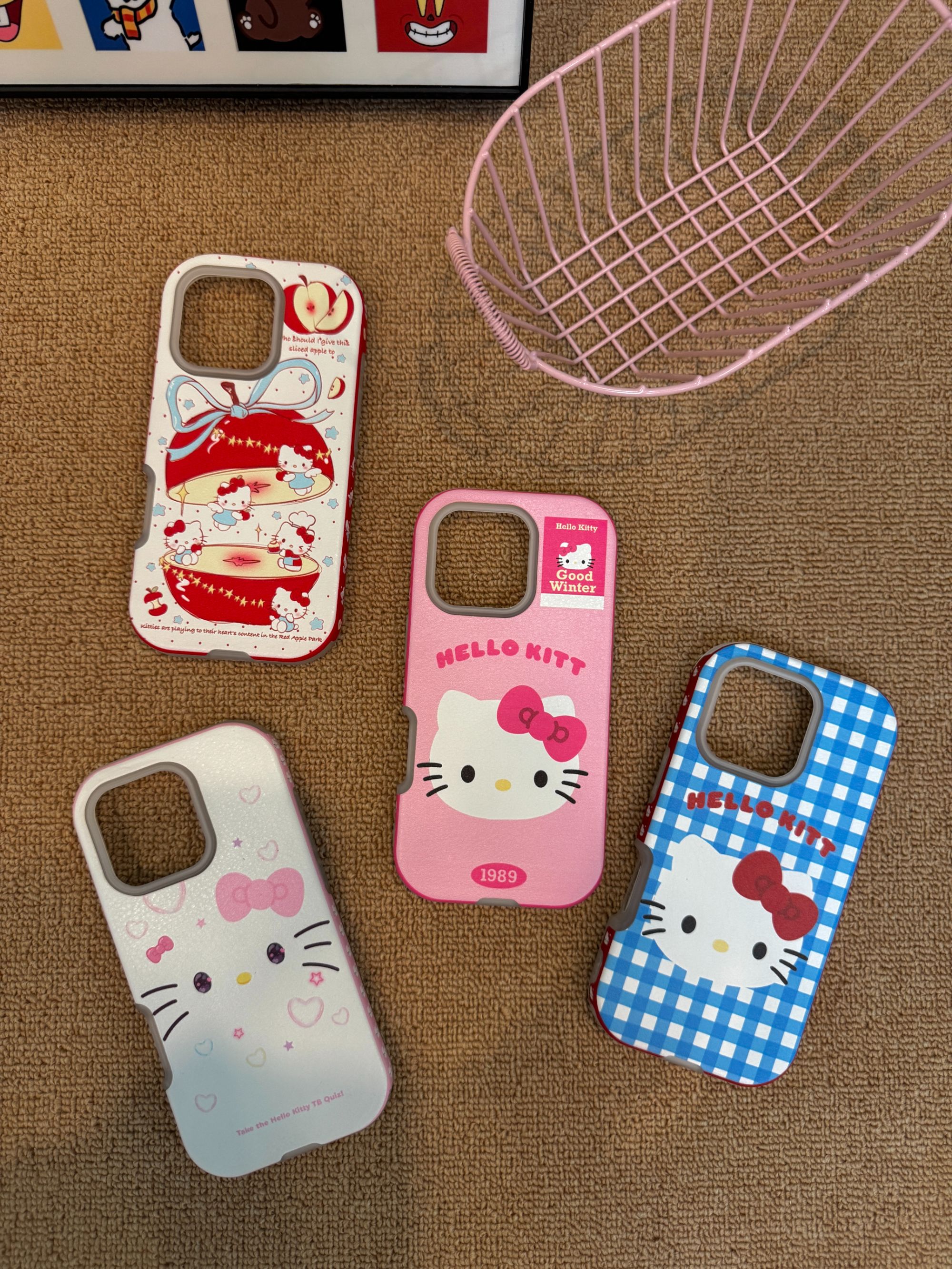 可爱卡通皮纹新款kitty适用苹果17promax手机壳iphone16少女15/14