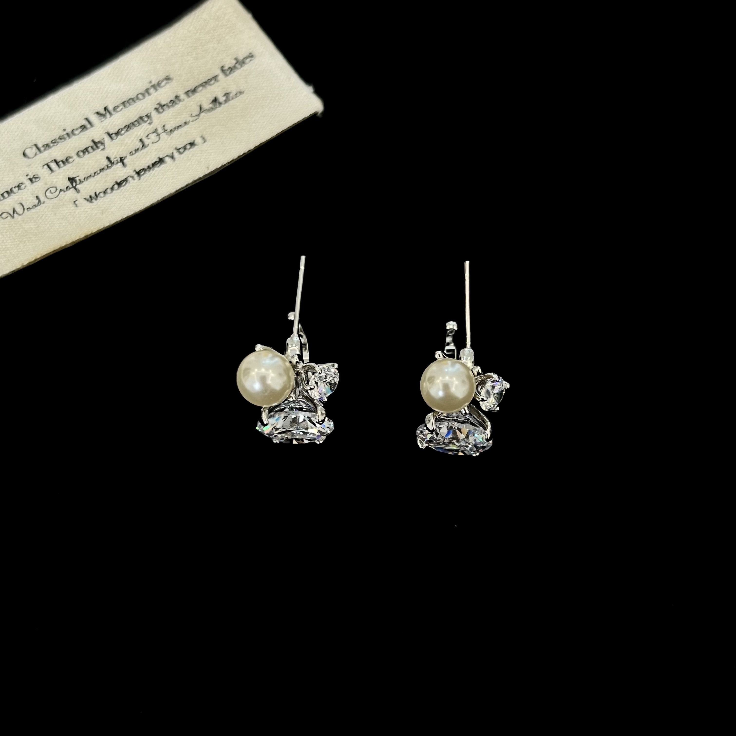 铜合金耳饰 爆闪冰糖锆石小米珠银色耳环2729