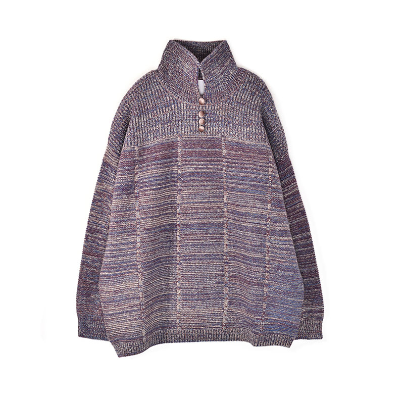 朴兰诗美秋冬新少量精梳牦牛绒花纱针织加厚套头衫