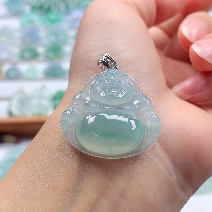 【闪购商品】翡翠吊坠(赠链)18K金镶嵌