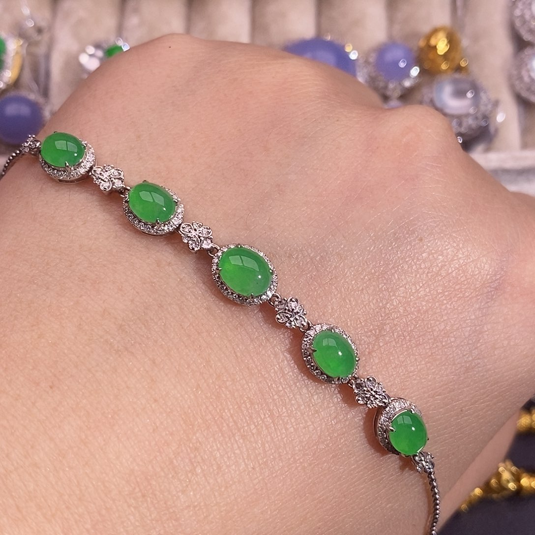 18K金镶嵌手链翡翠