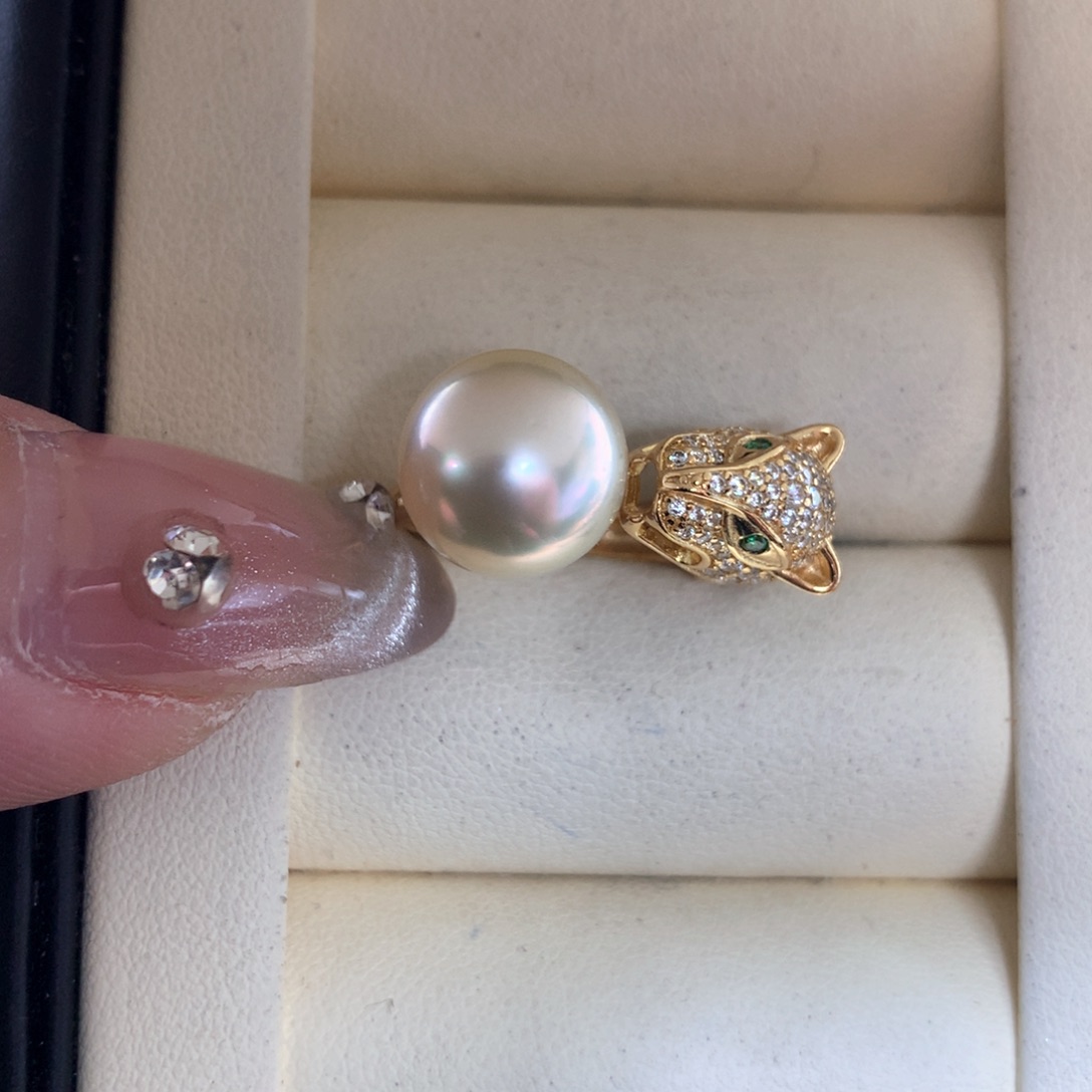 海水珍珠戒指银S925镶嵌