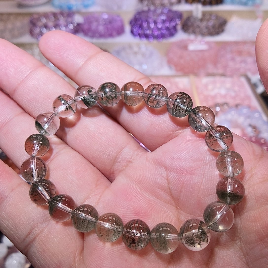 未镶嵌水晶手链绿幽灵8mm