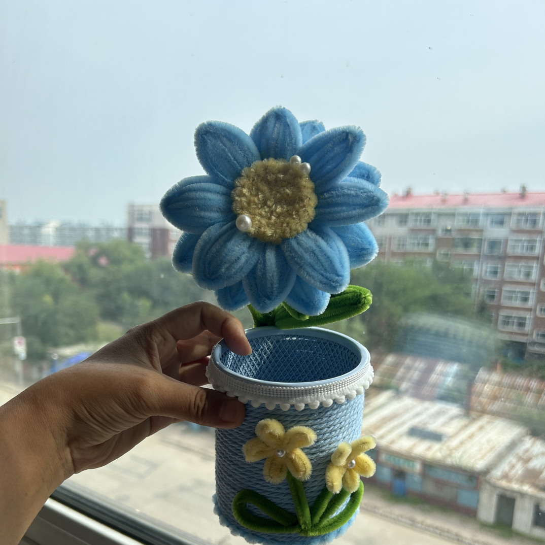 向日葵笔筒扭扭棒手工包含卡片礼袋送老师教师节礼物成品发货