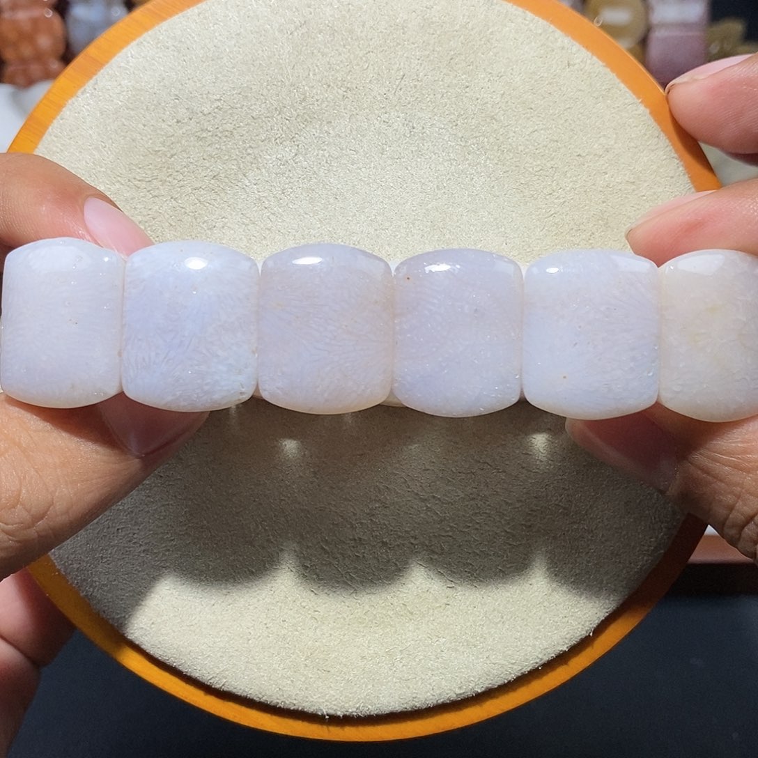 硅化珊瑚（珊瑚玉）手串未镶嵌白冰龙骨2