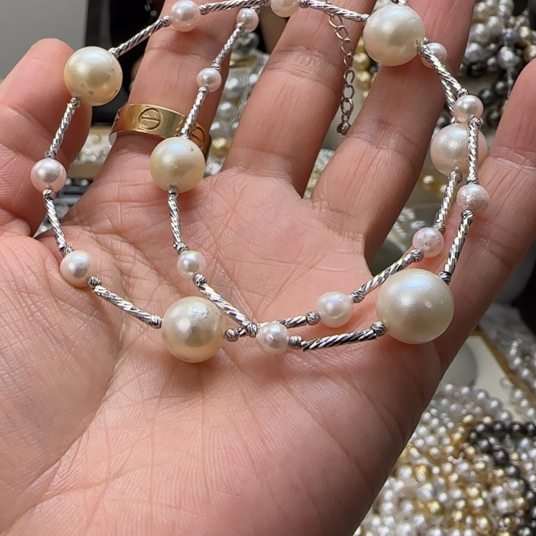 海水珍珠颈饰银S925镶嵌