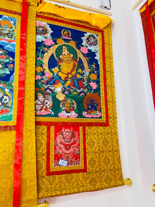 热贡精品唐卡黄财神手绘285