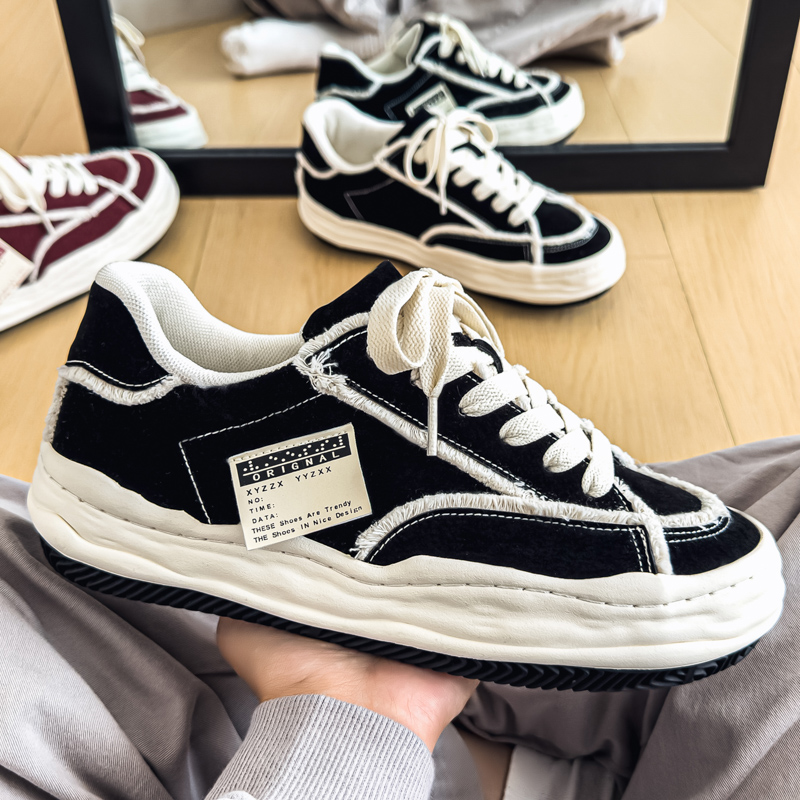 帆布男鞋2025新款秋季小众潮流百搭休闲板鞋黑色工作轻便软底布鞋