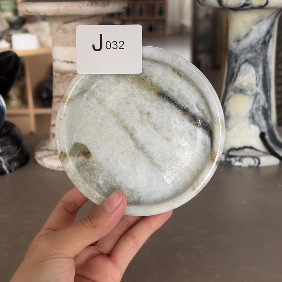 石材J032蓝水晶小托盘