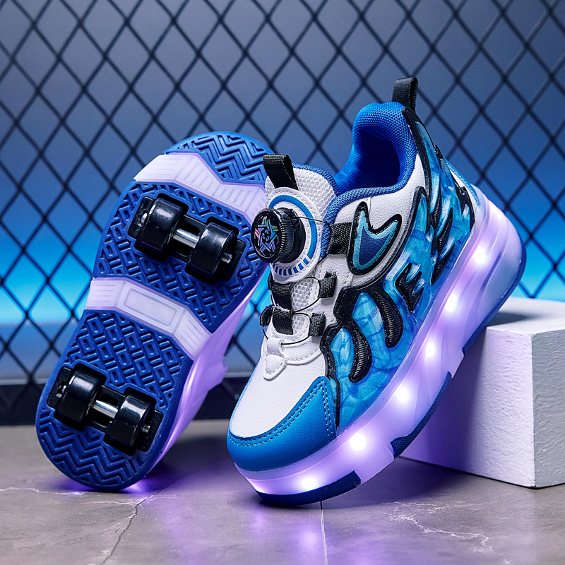 男童暴走鞋秋季2025新款儿童溜冰鞋四轮隐形滑轮鞋可拆卸女童学生