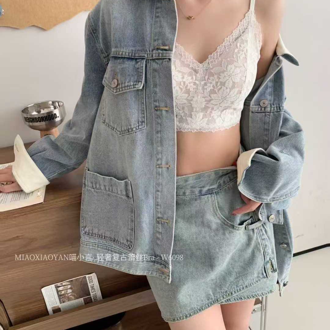 【法式v领蕾丝美背】6098时尚蕾丝吊带百搭遮肉