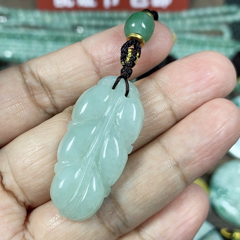 【闪购商品】翡翠颈饰未镶嵌玉吊坠翡翠玉双面金枝玉叶