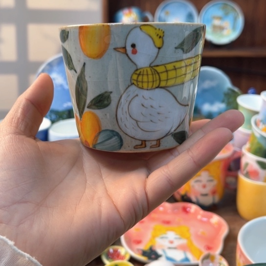 瓦当景德镇釉下手绘陶瓷 