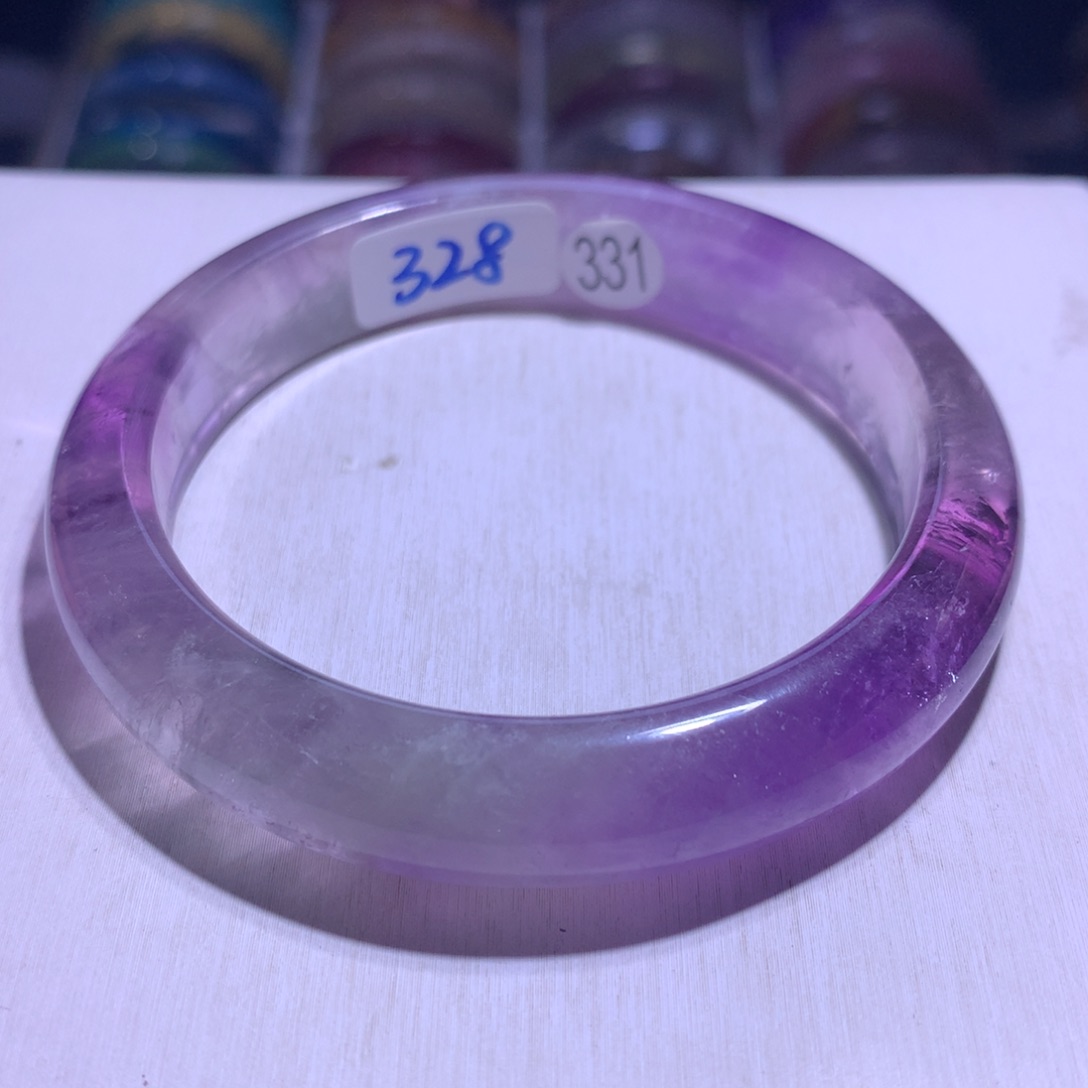 银S925镶嵌手镯水晶紫水59.1圈331