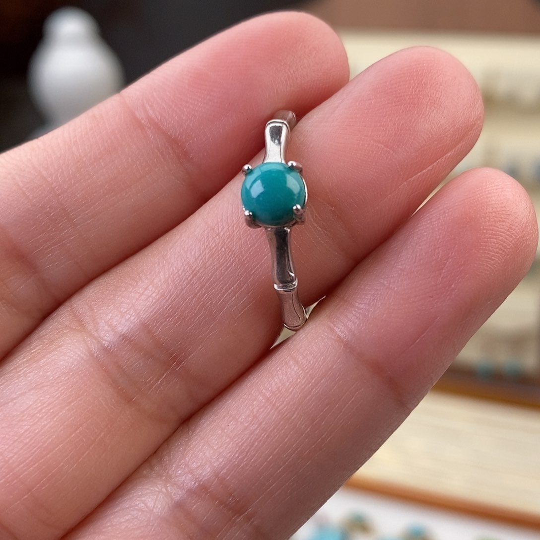 绿松石戒指银S925镶嵌