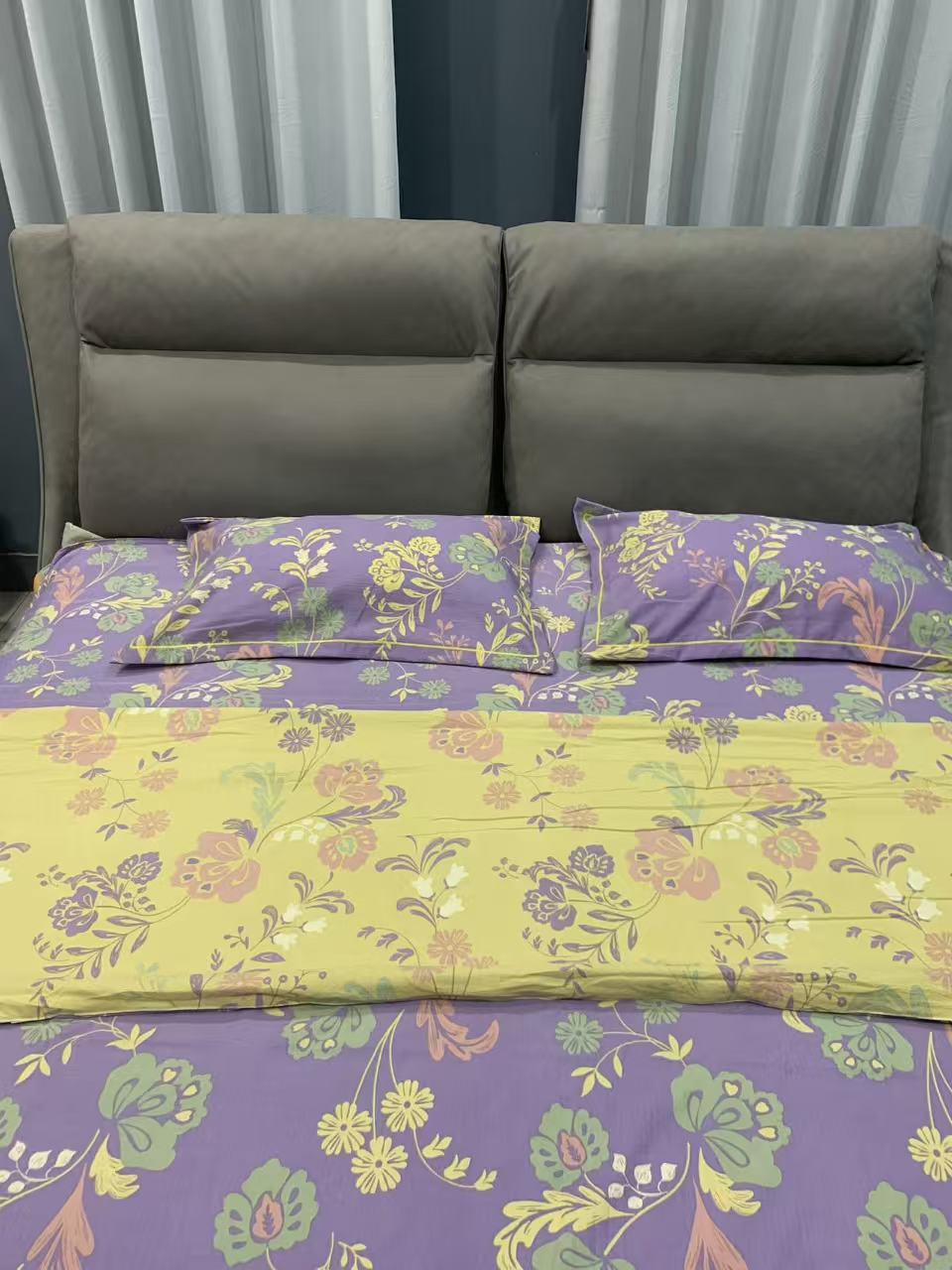 四件套【紫藤花园】被套2×2.3米床单2.3×2.3米枕套48×74cm【±5cm】