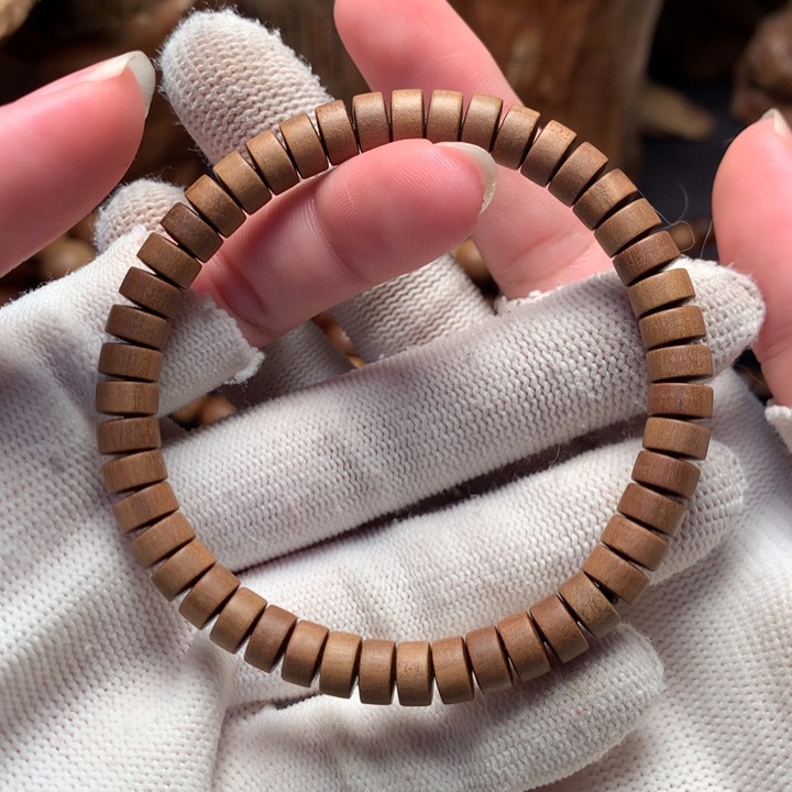 檀香木手串/手链老山檀香药片珠4*7