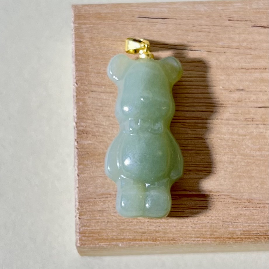 曼曼的珠宝 天然和田玉新疆且末暴力熊吊坠 