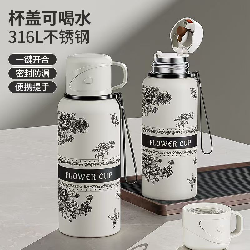316不锈钢大容量保温杯水杯保冷水壶车载网红户外家用学生便携
