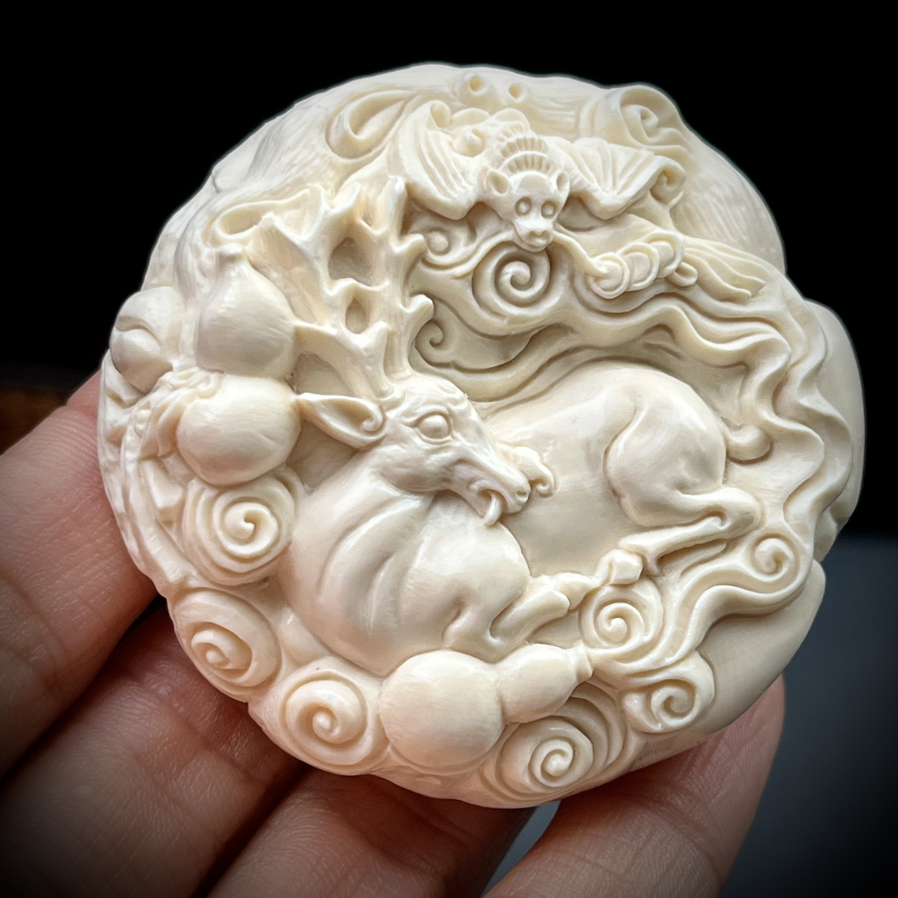 K9142天然猛犸牙 雕刻牌53*17mm 支持鉴定 假一罚四