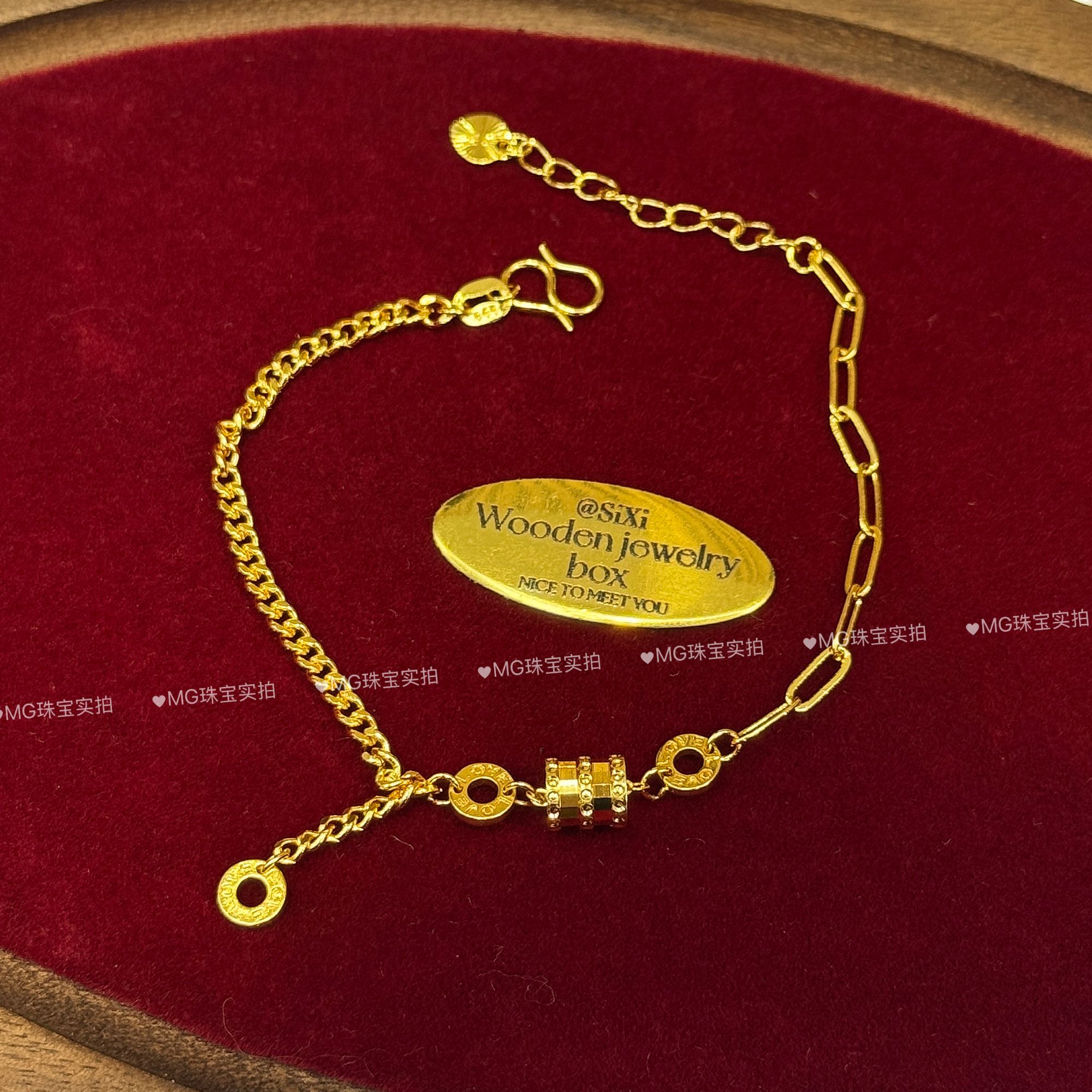 路路通 H125黄色小蛮腰流苏手链