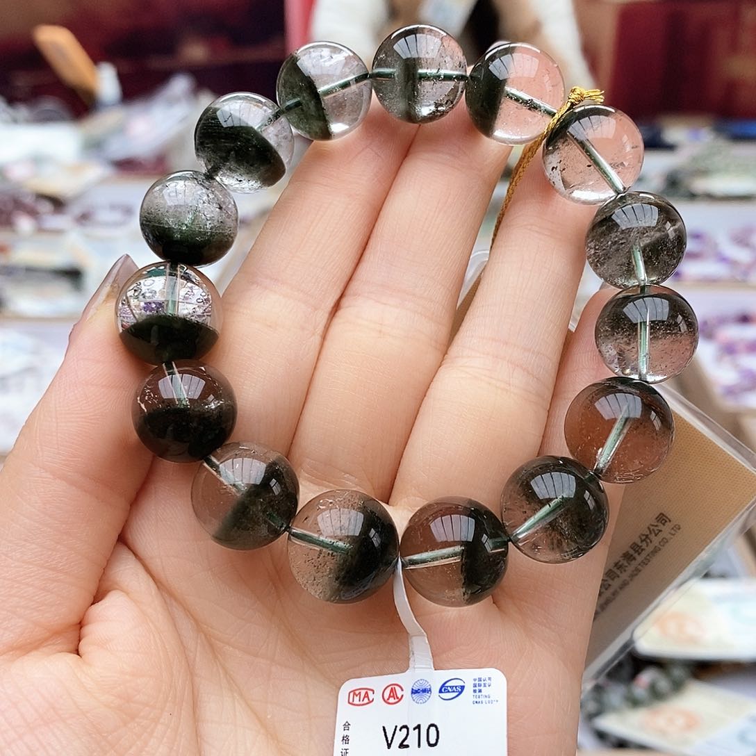 水晶手链未镶嵌v210 绿幽灵